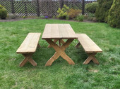 Zestaw mebli ogrodowych KASZUBSKI (stół z ławkami bez oparcia)