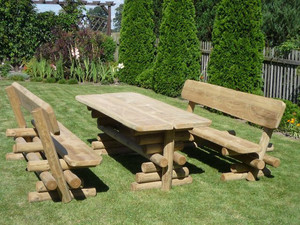 Zestaw mebli ogrodowych BARNI L=200cm (stół z ławkami z oparciem)